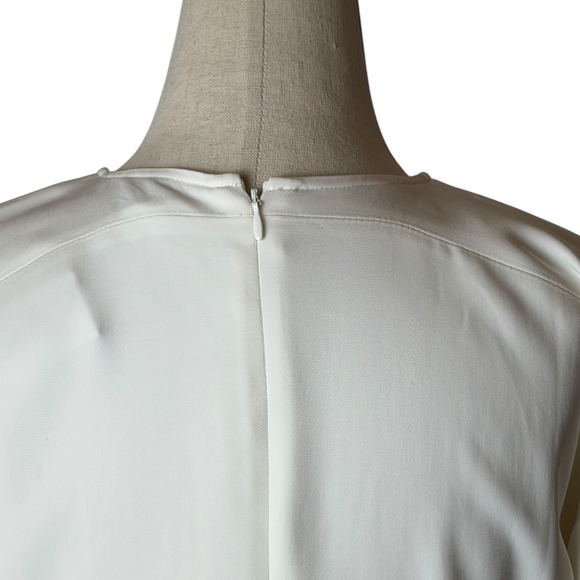 Karen Millen Dress Women 8 White Viscose Crepe Long Sleeve Midi NWT Bridal - Picture 7 of 11